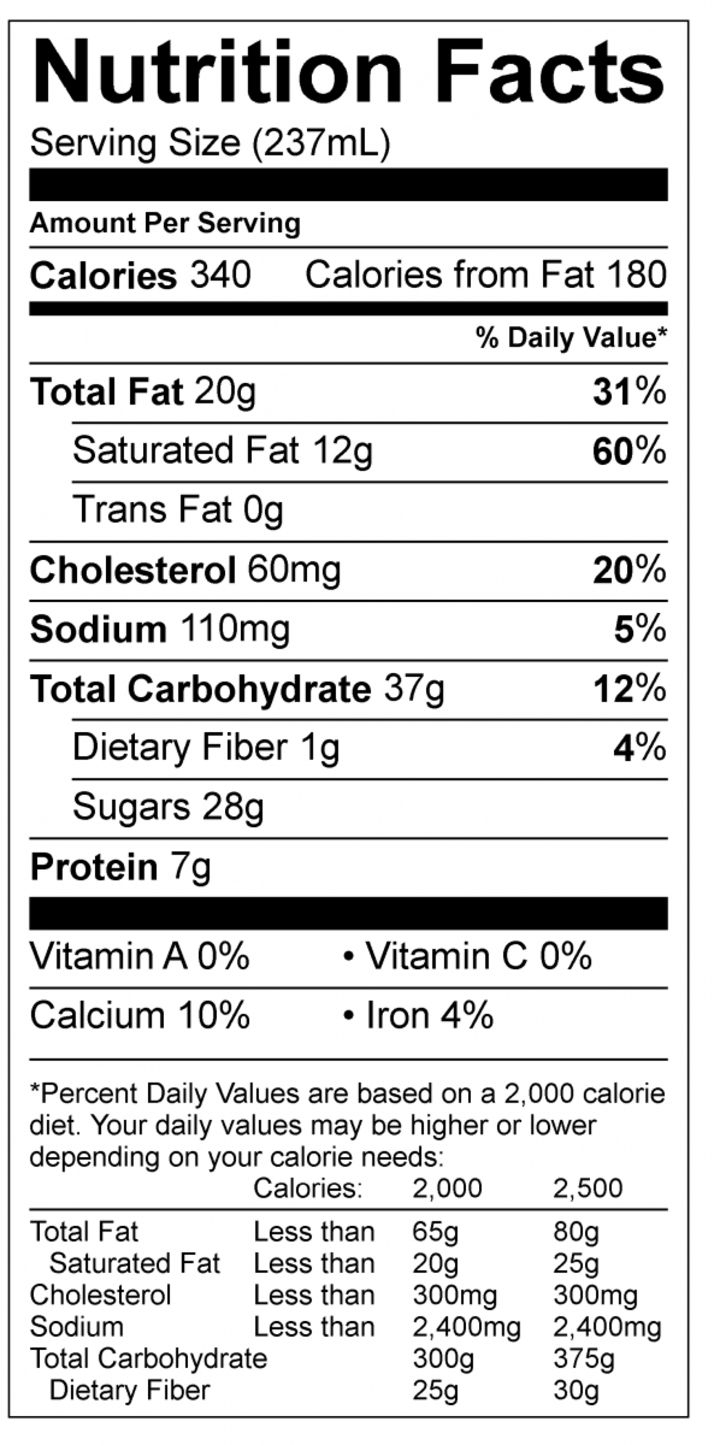 Carter's Coffee Crunch nutritional information